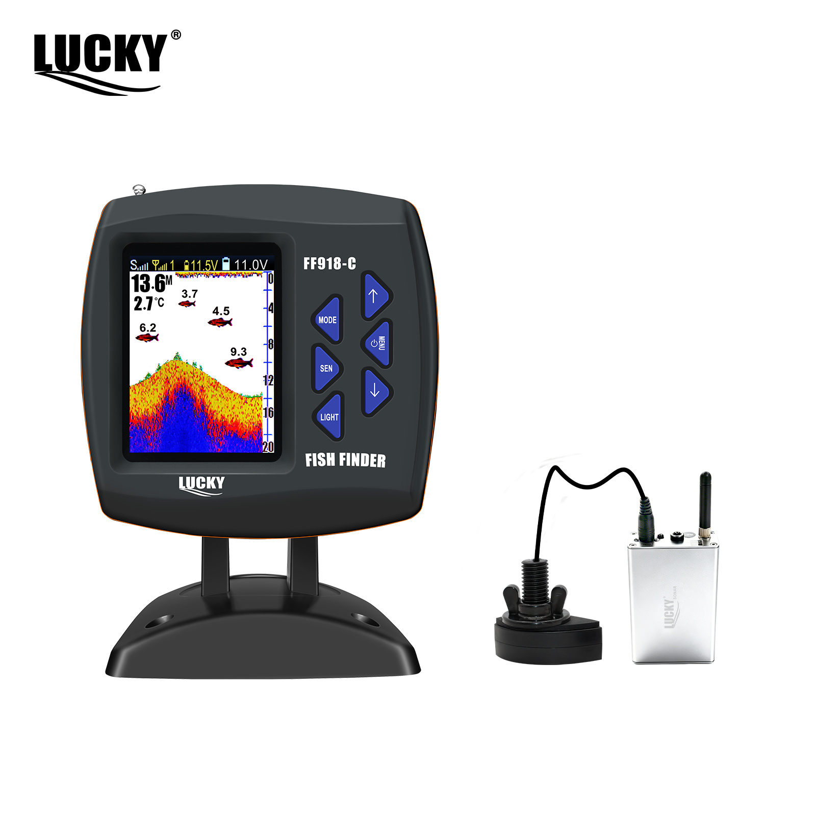 Fish Finder Transducer - Bateau télécommandé sans fil Lucky FF918