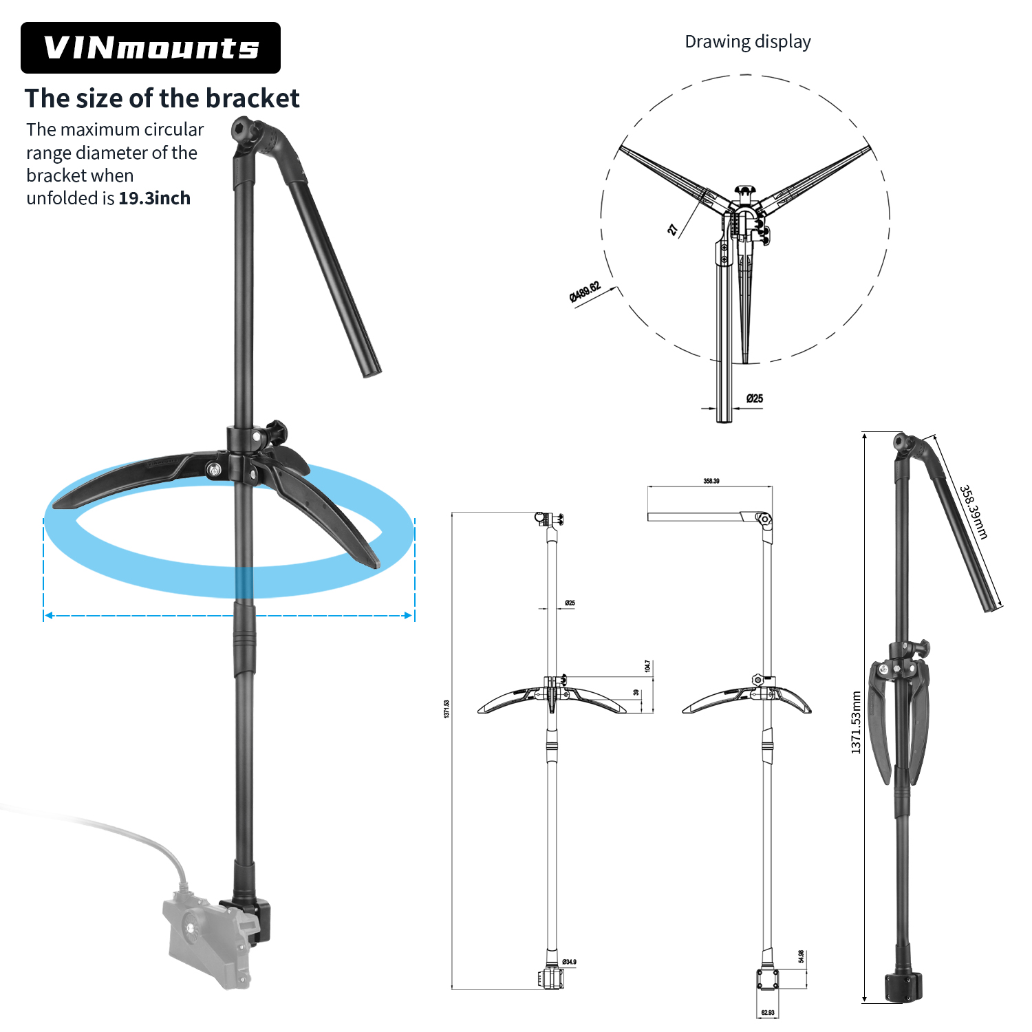 Support de poteau de transduct - Fish Finder Mount avis et prix